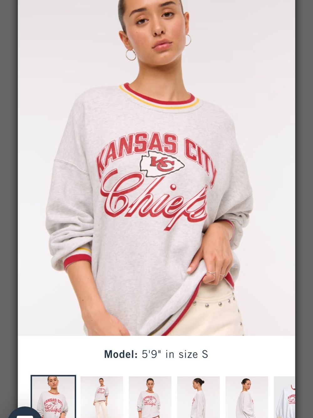 Abercrombie & Fitch Heather Gray Sweatshirt with Red and Yellow Trim